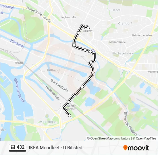 Автобус 432: карта маршрута
