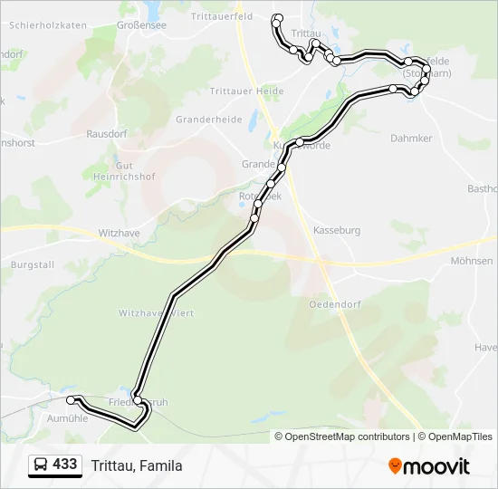 Автобус 433: карта маршрута