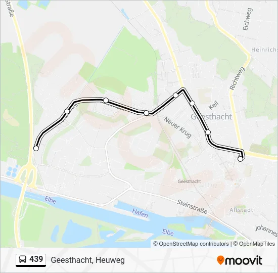 Автобус 439: карта маршрута