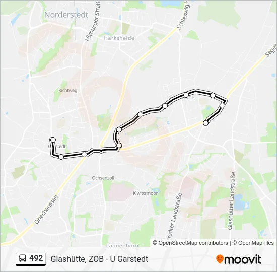 Автобус 492: карта маршрута