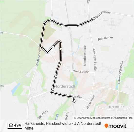 Автобус 494: карта маршрута