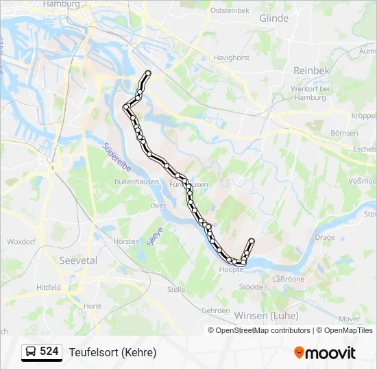 Автобус 524: карта маршрута