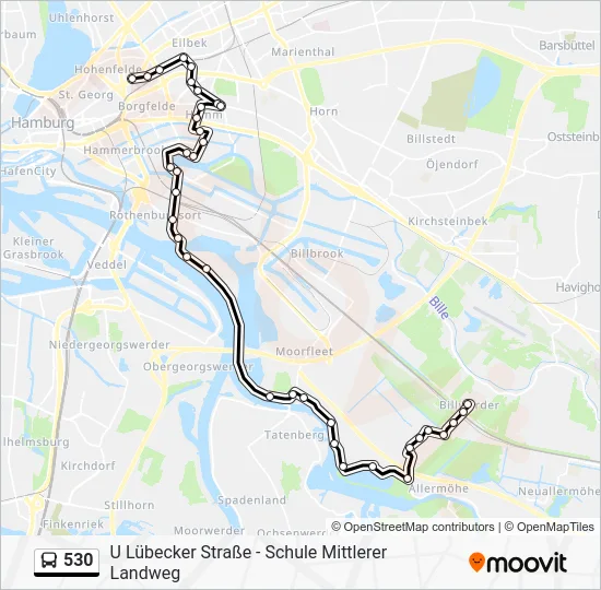 Автобус 530: карта маршрута