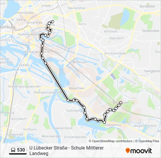 Автобус 530: карта маршрута