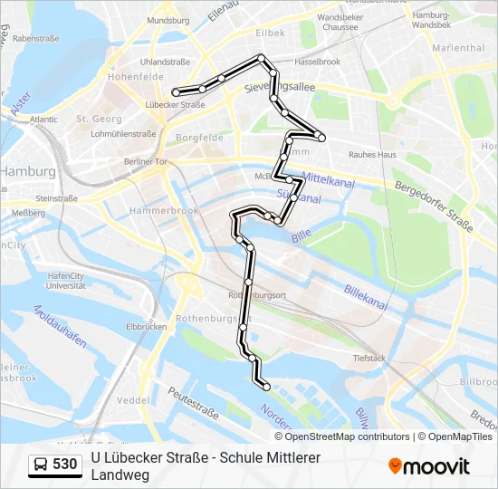 Автобус 530: карта маршрута