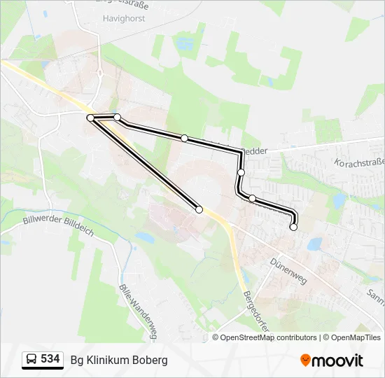 Автобус 534: карта маршрута