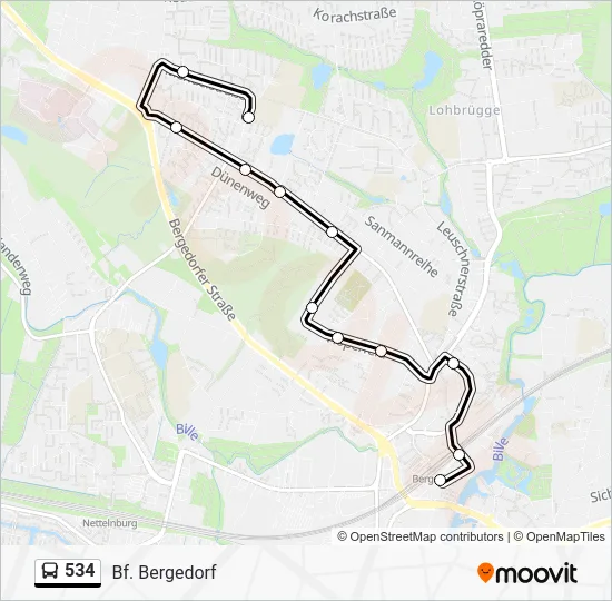 Автобус 534: карта маршрута