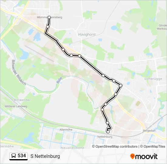 Автобус 534: карта маршрута