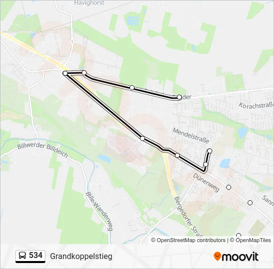 Автобус 534: карта маршрута