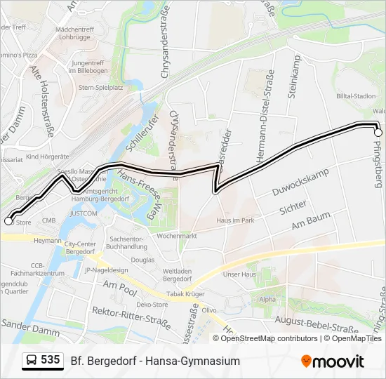 Автобус 535: карта маршрута