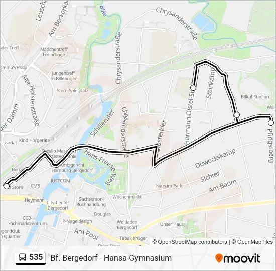 Автобус 535: карта маршрута