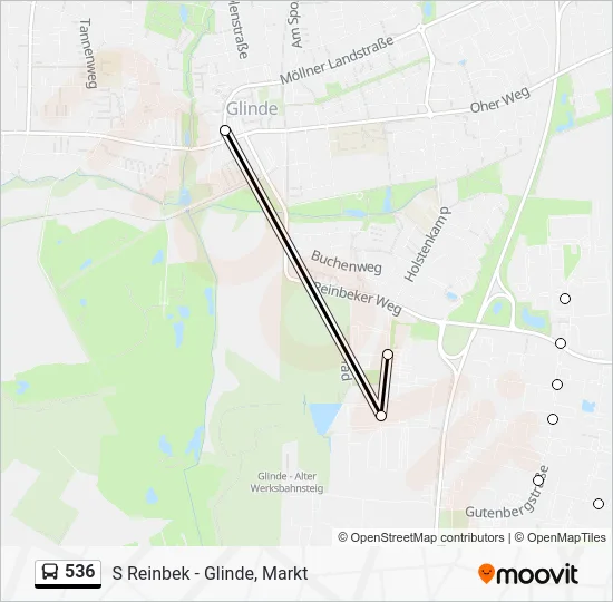 Автобус 536: карта маршрута