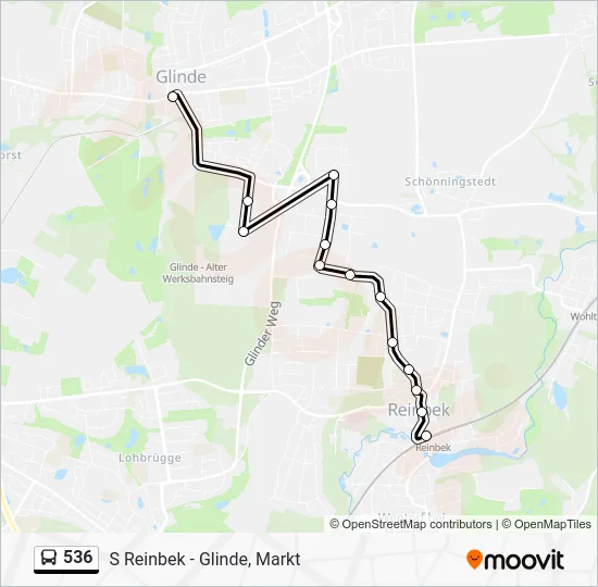 Автобус 536: карта маршрута