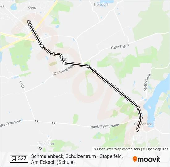 Автобус 537: карта маршрута