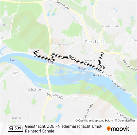 Автобус 539: карта маршрута