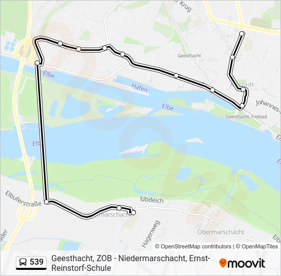 Автобус 539: карта маршрута