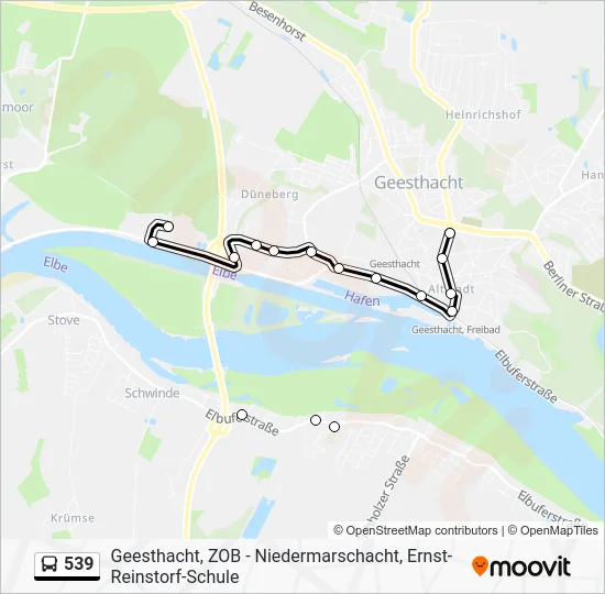 Автобус 539: карта маршрута