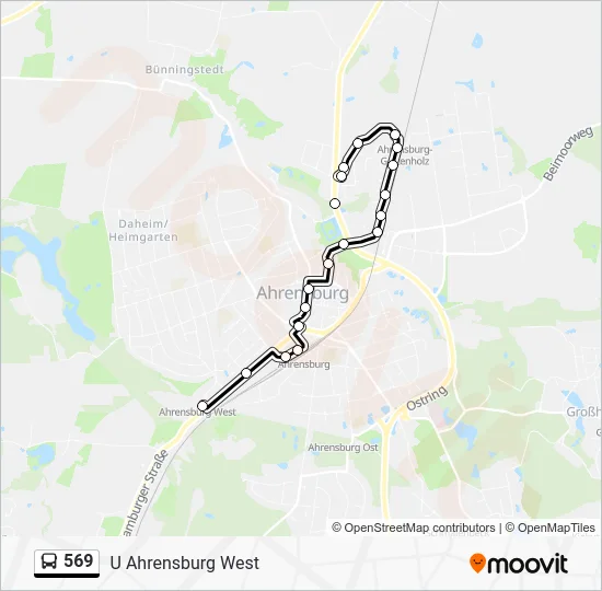 Автобус 569: карта маршрута