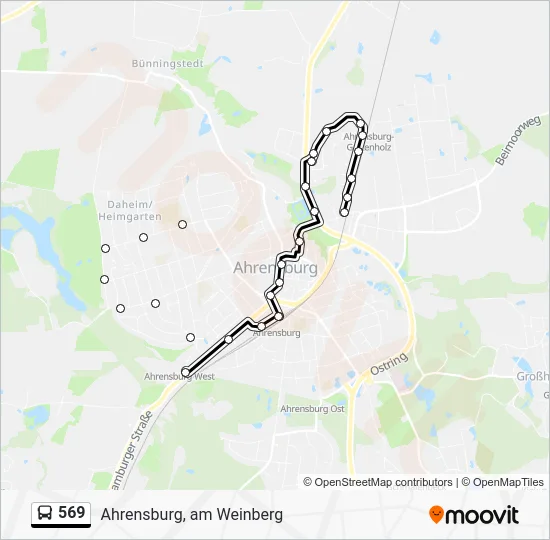 Автобус 569: карта маршрута