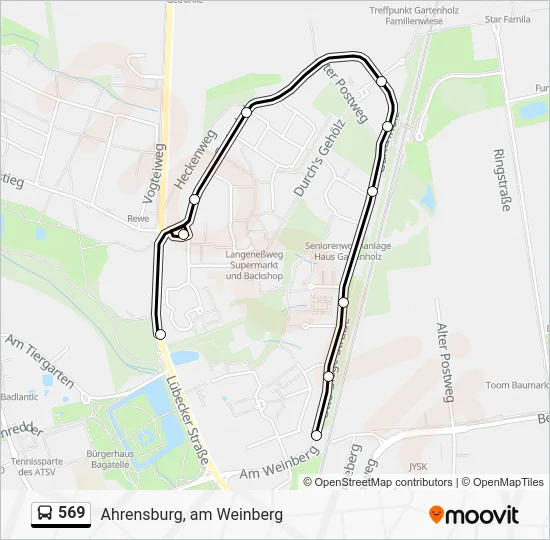 Автобус 569: карта маршрута