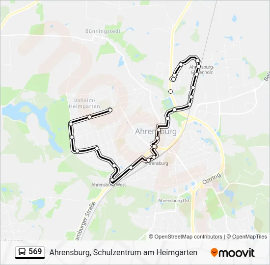 Автобус 569: карта маршрута