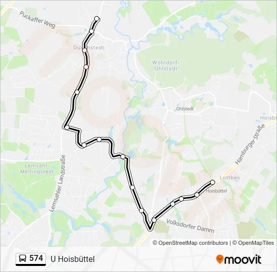 Автобус 574: карта маршрута