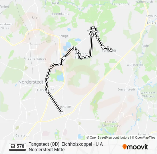 Автобус 578: карта маршрута
