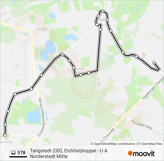 Автобус 578: карта маршрута