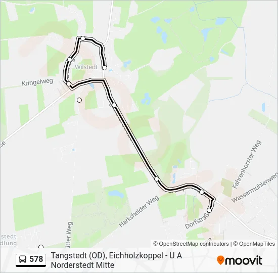 Автобус 578: карта маршрута