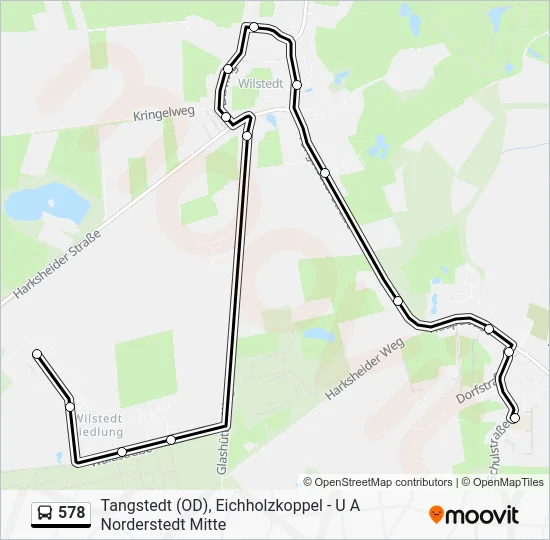 Автобус 578: карта маршрута