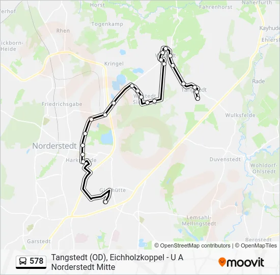 Автобус 578: карта маршрута