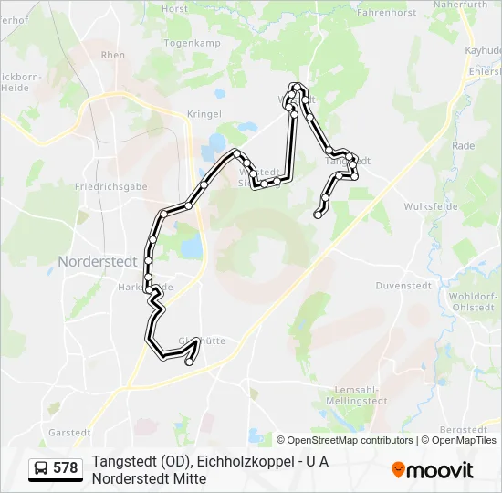 Автобус 578: карта маршрута