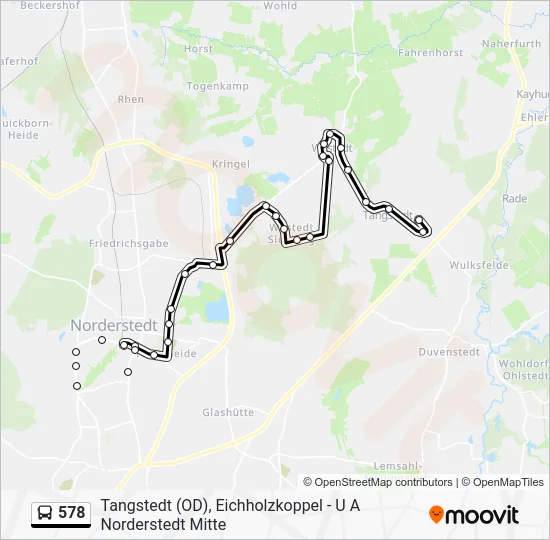 Автобус 578: карта маршрута