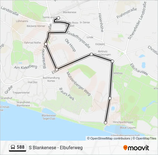 Автобус 588: карта маршрута