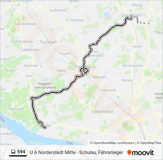 Автобус 594: карта маршрута