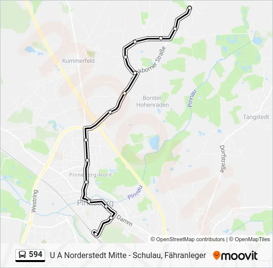 Автобус 594: карта маршрута
