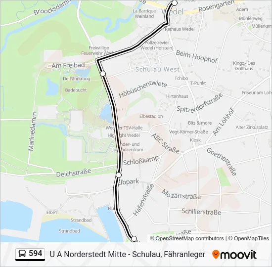 Автобус 594: карта маршрута
