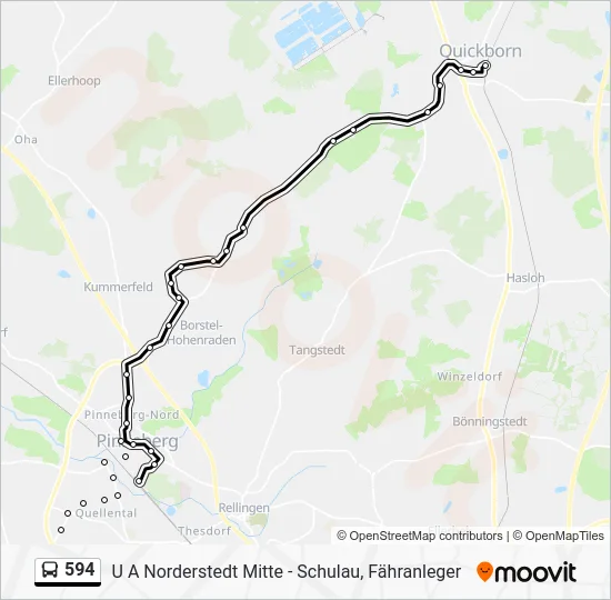 Автобус 594: карта маршрута