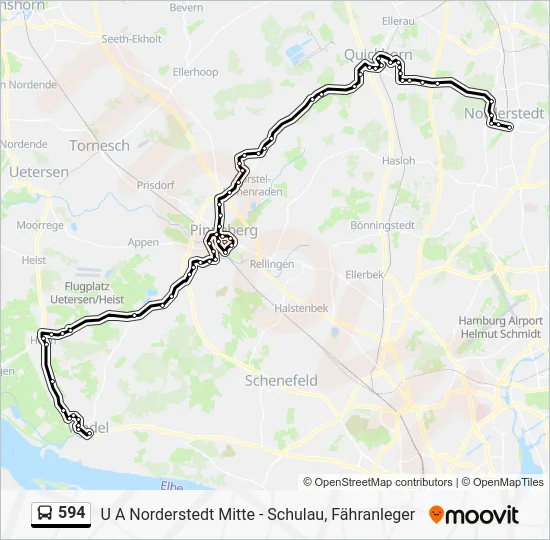 Автобус 594: карта маршрута