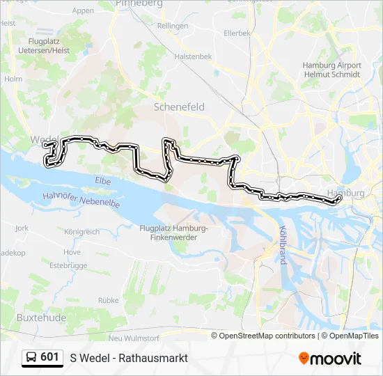 Автобус 601: карта маршрута