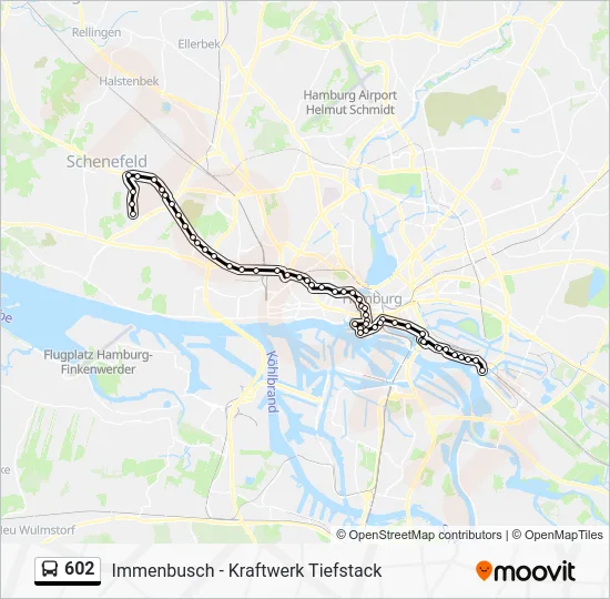 Автобус 602: карта маршрута