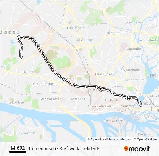 Автобус 602: карта маршрута