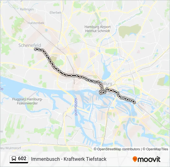 Автобус 602: карта маршрута