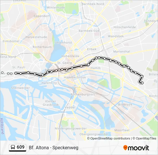Автобус 609: карта маршрута