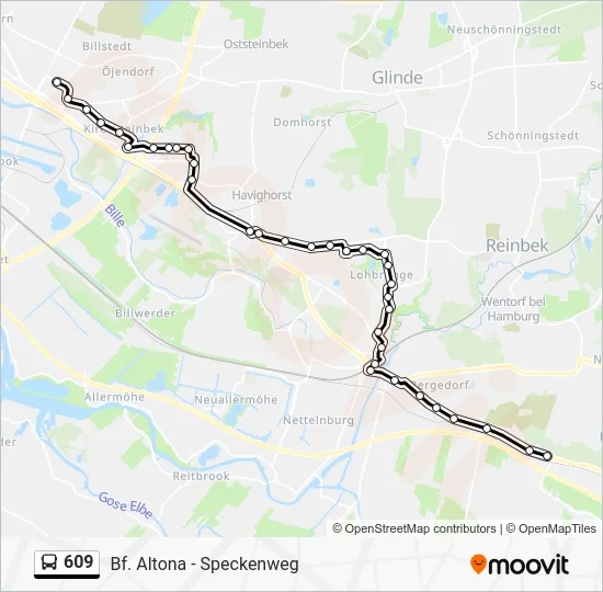 Автобус 609: карта маршрута