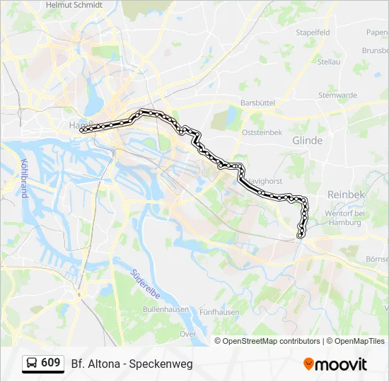 Автобус 609: карта маршрута