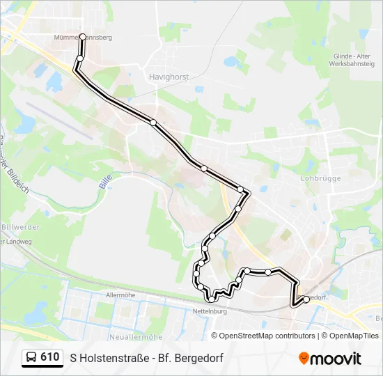 Автобус 610: карта маршрута