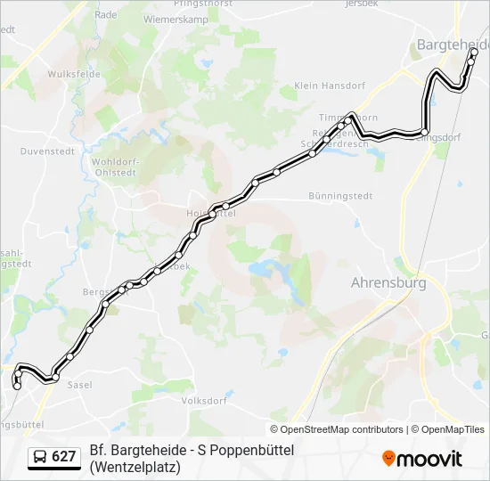 Автобус 627: карта маршрута