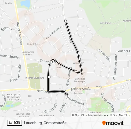 Автобус 638: карта маршрута