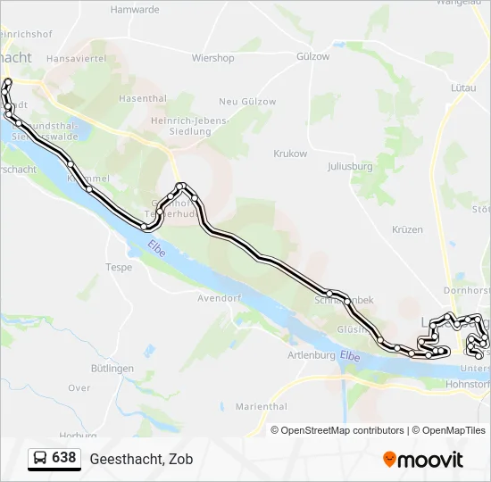 Автобус 638: карта маршрута